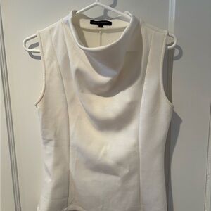 Banana Republic Cream Draped Neck Sleeveless Blouse